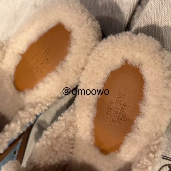 Hermes Calotta Wood Mule Clogs Size 38 - Denim / Rare - Picture 8 of 12